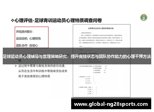 足球运动员心理辅导与管理策略研究：提升竞技状态与团队协作能力的心理干预方法