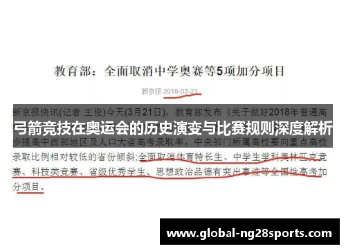 弓箭竞技在奥运会的历史演变与比赛规则深度解析